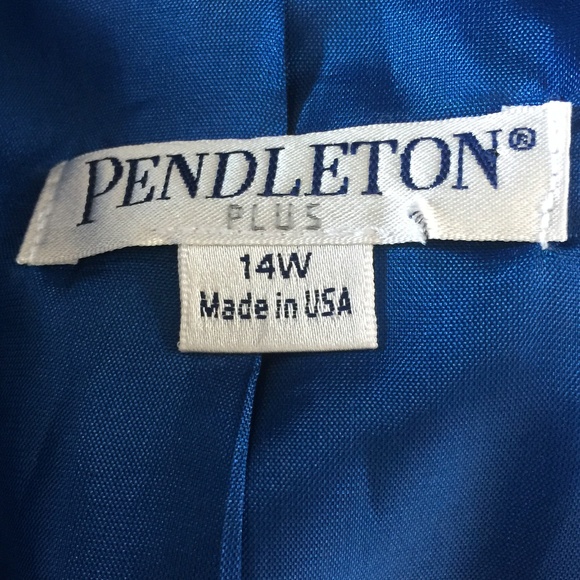 😊PENDLETON Plus Cobalt Blue Button Up Jacket - Picture 6 of 8